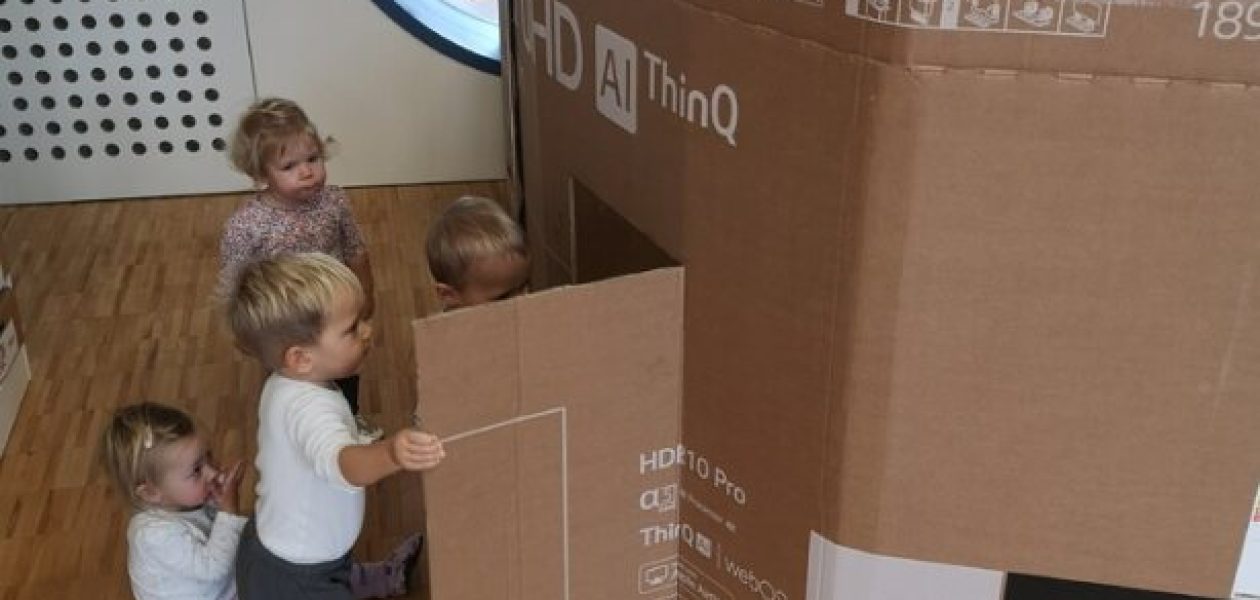 Kužki se igrajo z nestrukturiranim materialom