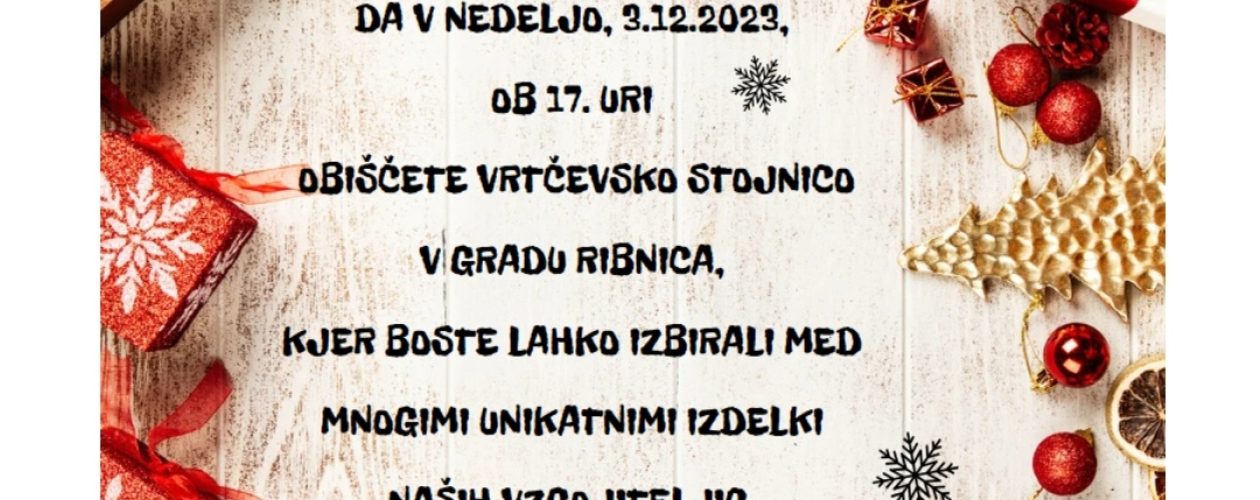 Vabilo na bazar vrtca Ribnica