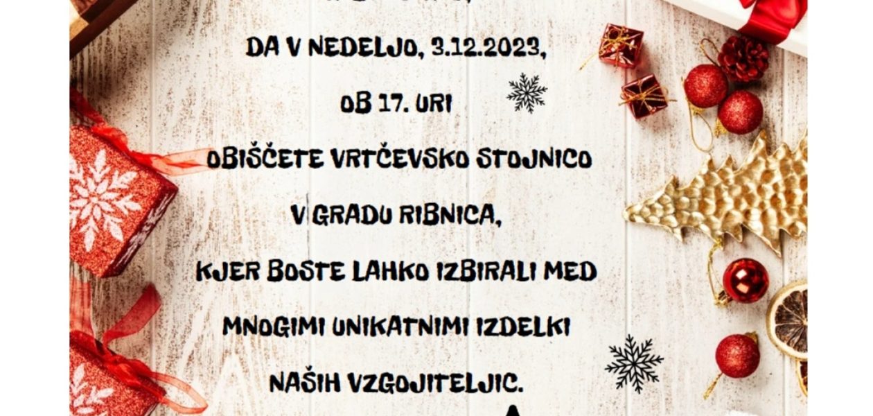 Vabilo na bazar vrtca Ribnica